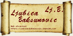 Ljubica Bakšunović vizit kartica
